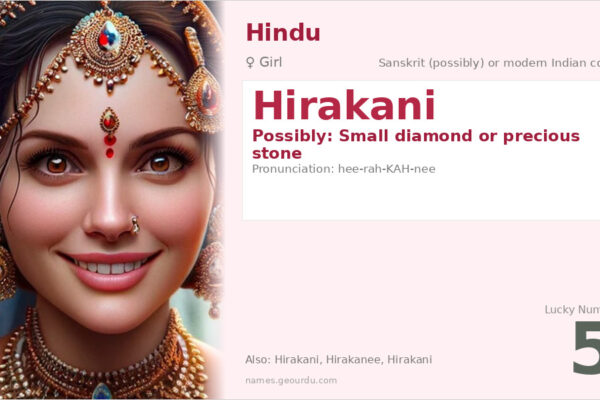 Hirakani Name Meaning — Origin, Gender & Details (2025)
