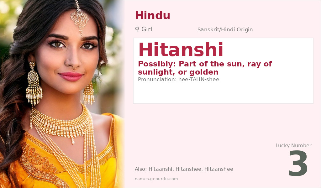 Hitanshi Name Meaning and Details