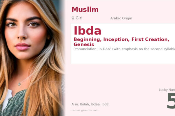 Ibda Name Meaning — Arabic Origin, Girl & Details (2025)
