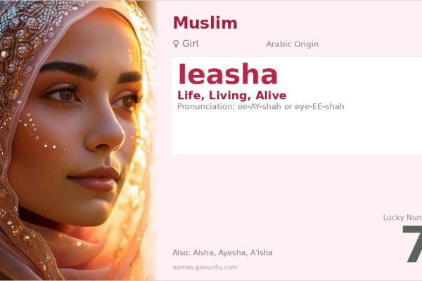 Ieasha Name Meaning — Arabic Origin, Girl Name & Islamic Significance (2025)