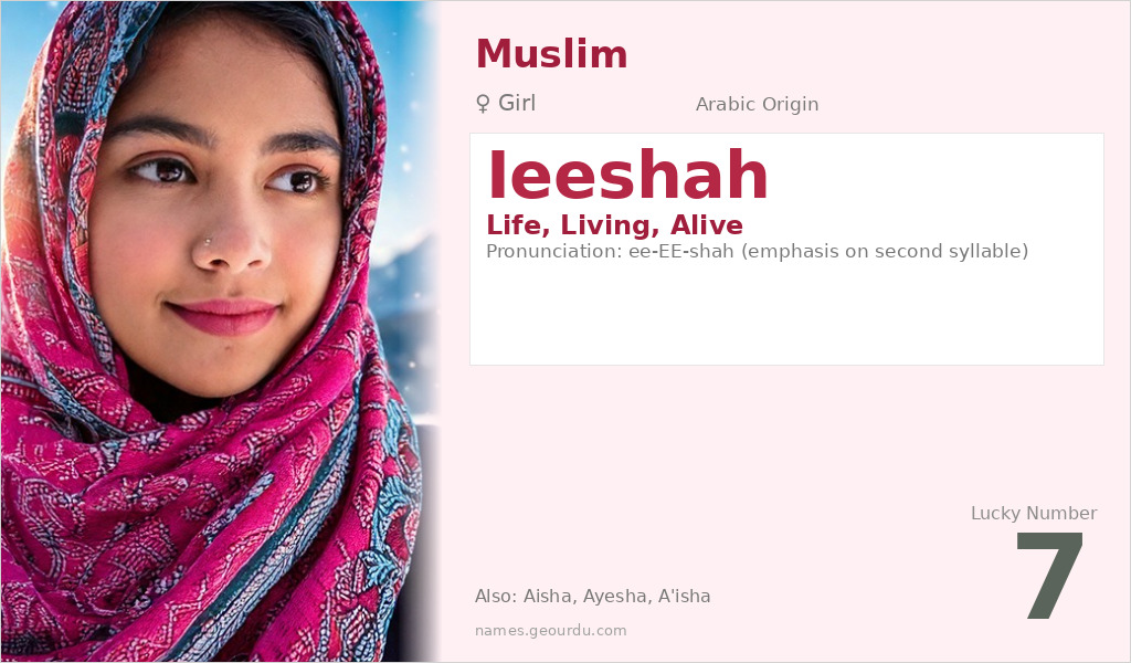 Ieeshah Name Meaning and Details