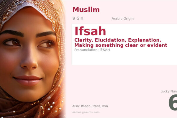 Ifsah Name Meaning — Arabic Origin, Girl Name & Details (2025)