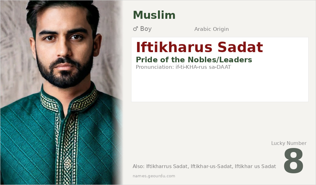 Iftikharus Sadat Name Meaning and Details