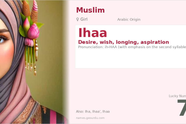 Ihaa Name Meaning — Arabic Origin, Girl Name & Details (2025)