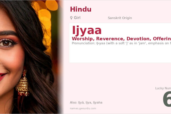 Ijyaa Name Meaning — Sanskrit Origin, Girl Name & Details (2025)