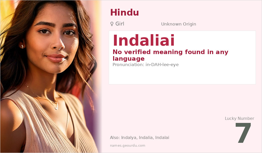Indaliai Name Meaning and Details