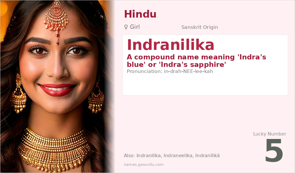 Indranilika Name Meaning and Details