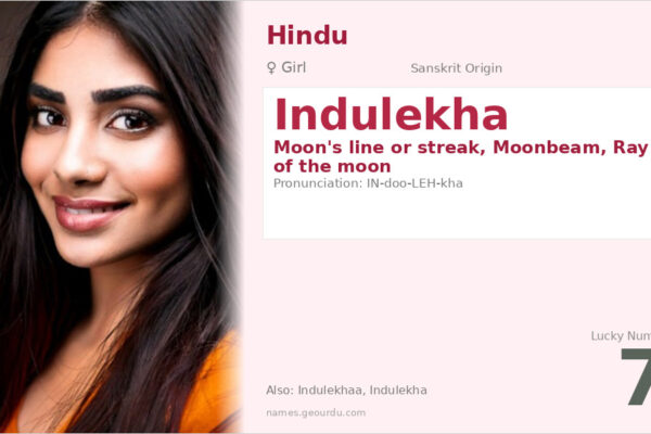 Indulekha Name Meaning — Sanskrit Origin, Girl Name & Details (2025)