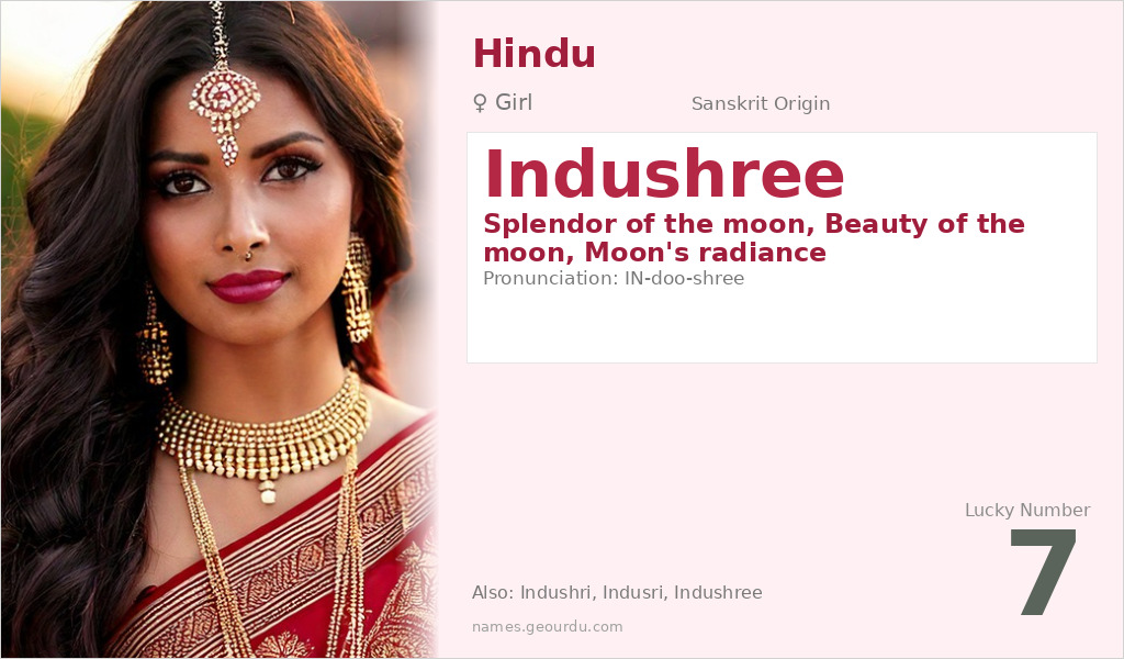 Indushree Name Meaning and Details