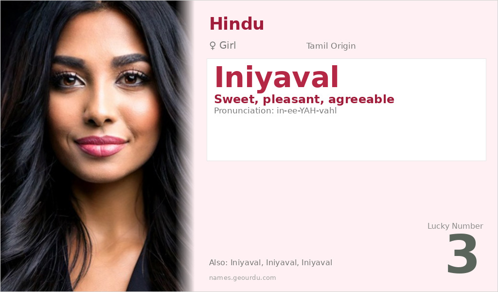 Iniyaval Name Meaning and Details