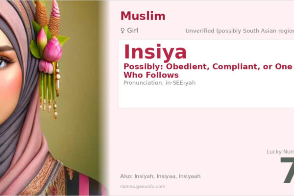 Insiya Name Meaning — Origin, Gender & Details (2025)
