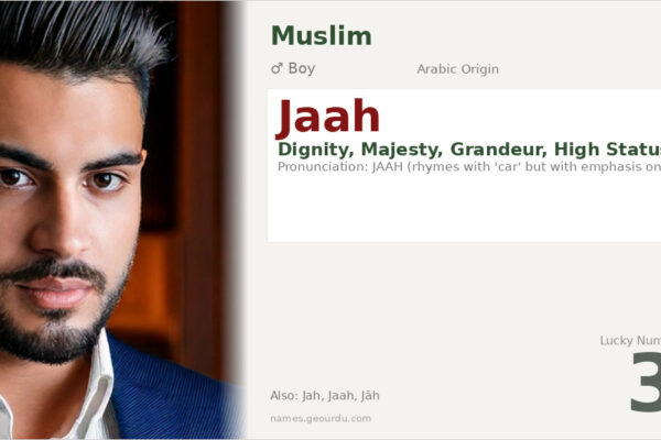 Jaah Name Meaning — Arabic Origin, Boy Name & Details (2025)
