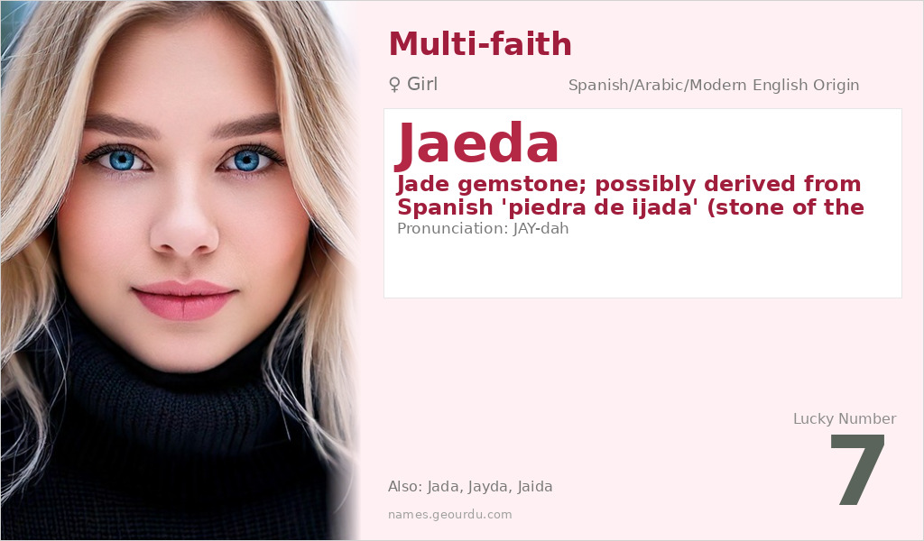 Jaeda Name Meaning and Details