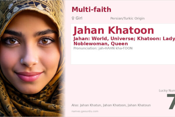 Jahan Khatoon Meaning — Origin, Gender & Details (2025)