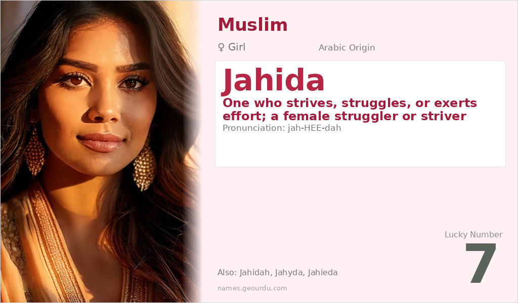 Jahida Name Meaning and Details