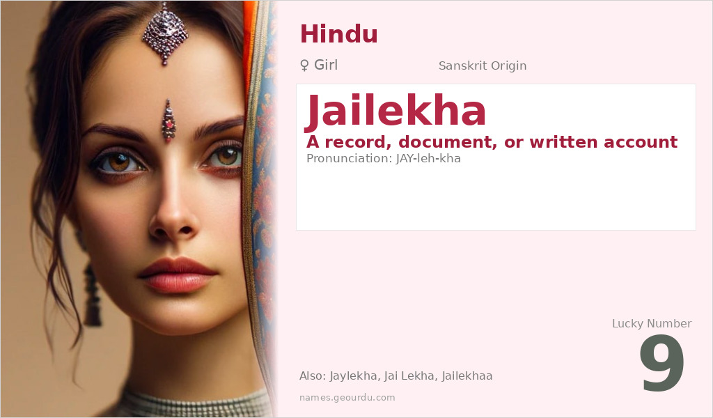 Jailekha Name Meaning and Details