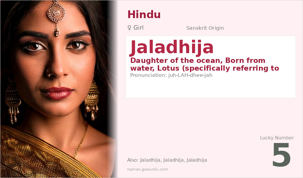 Jaladhija Name Meaning and Details