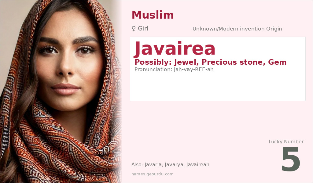 Javairea Name Meaning and Details