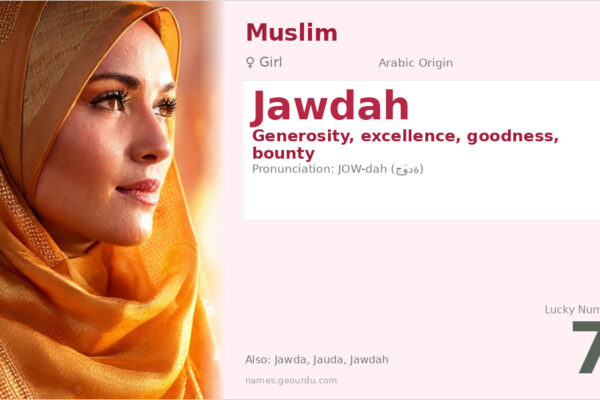 Jawdah Name Meaning — Arabic Origin, Girl Name & Details (2025)