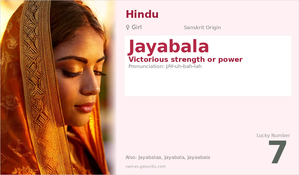 Jayabala Name Meaning and Details