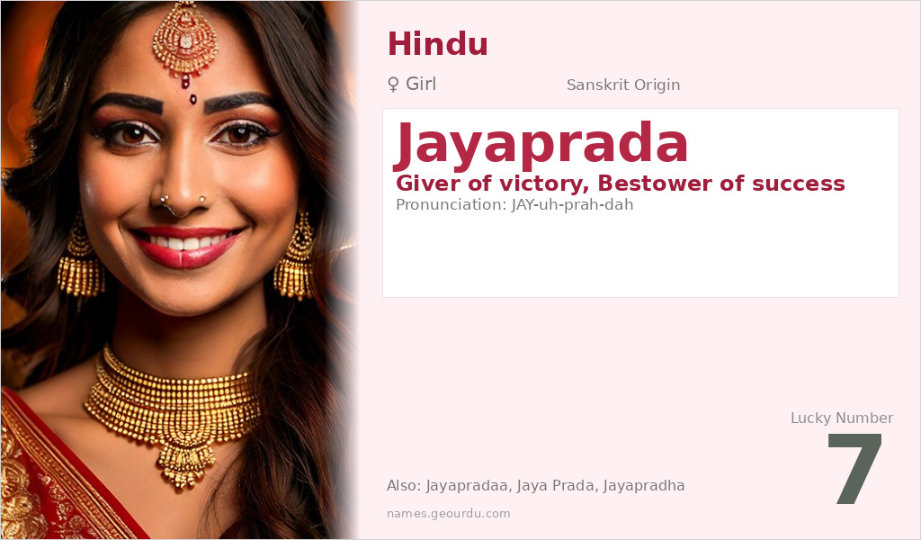 Jayaprada Name Meaning and Details