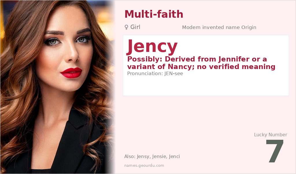 Jency Name Meaning and Details