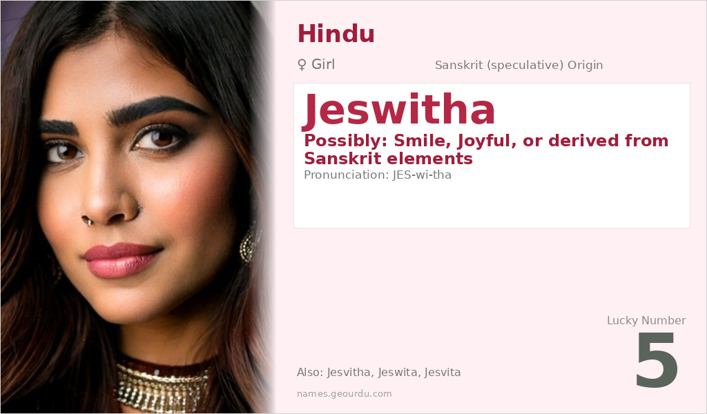 Jeswitha Name Meaning and Details