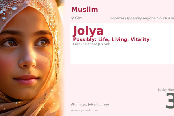 Joiya Name Meaning — Origin, Gender & Details (2025)