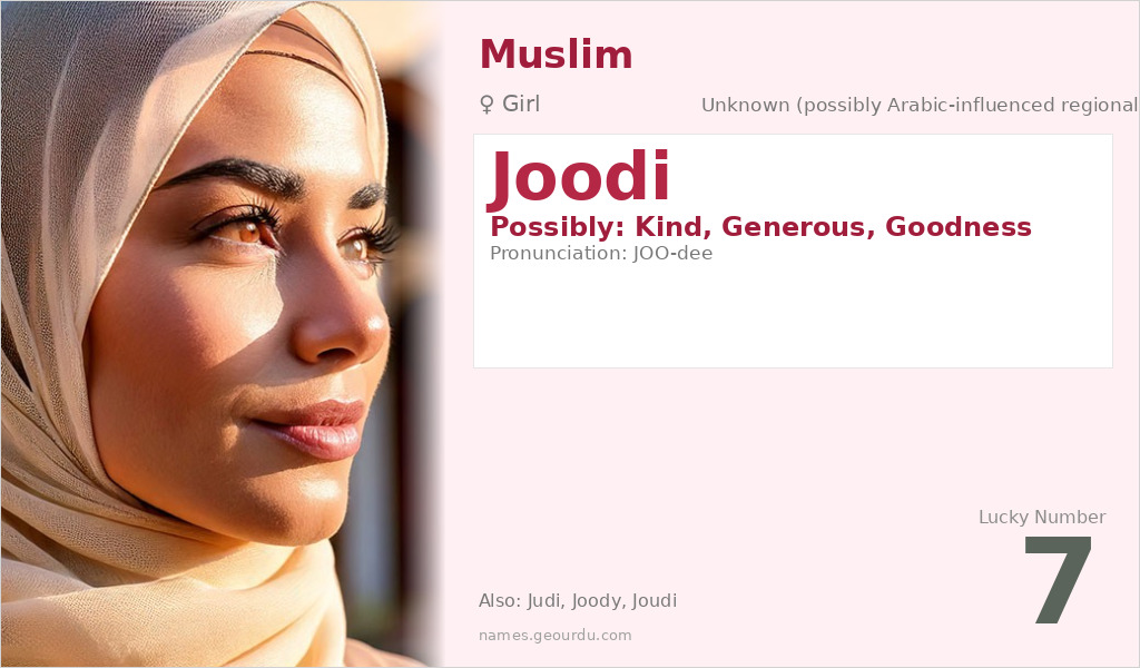Joodi Name Meaning and Details