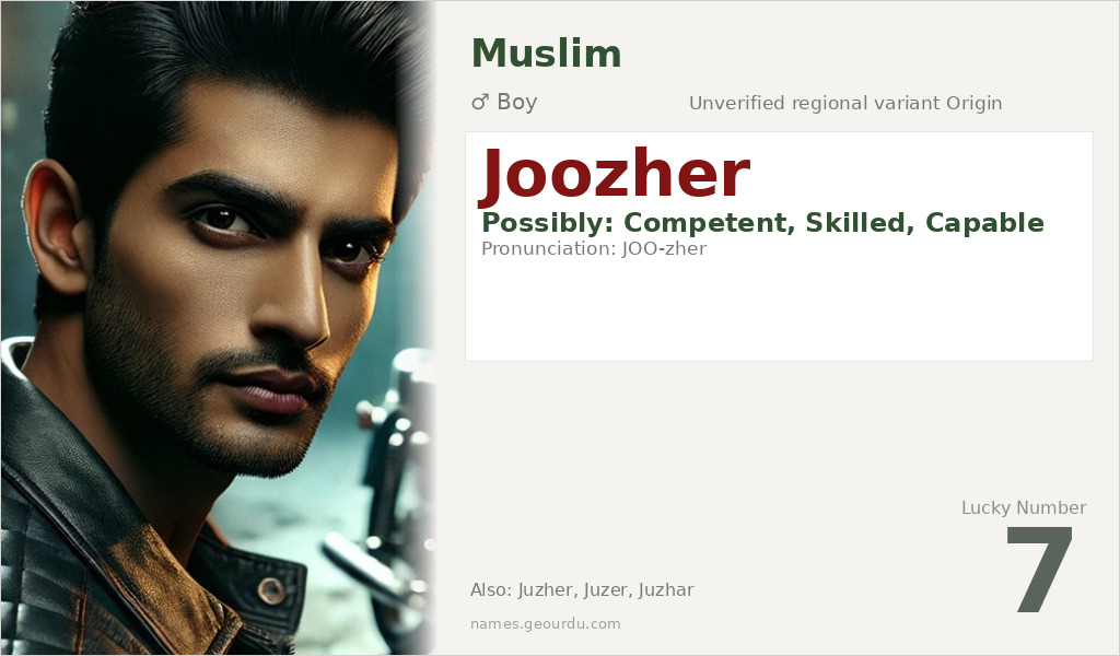 Joozher Name Meaning and Details