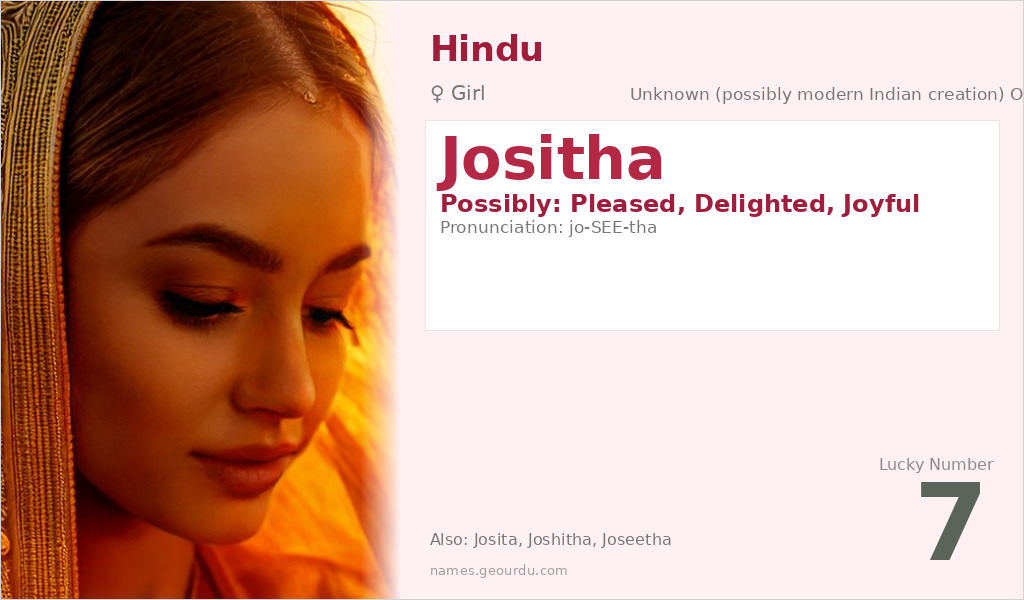 Jositha Name Meaning and Details