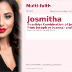 Josmitha Name Meaning and Details