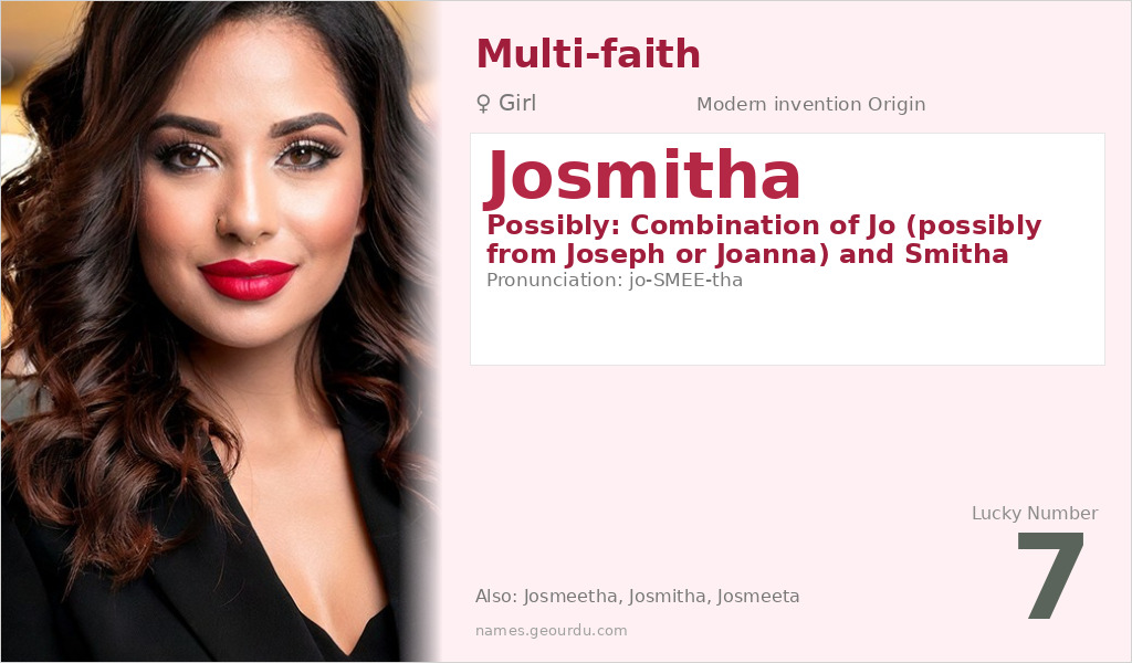 Josmitha Name Meaning and Details