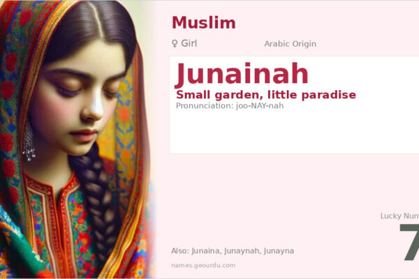 Junainah Name Meaning — Arabic Origin, Girl Name & Details (2025)
