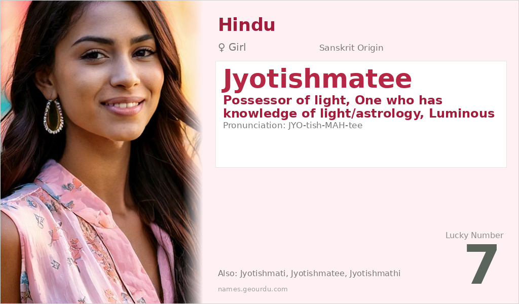 Jyotishmatee Name Meaning and Details