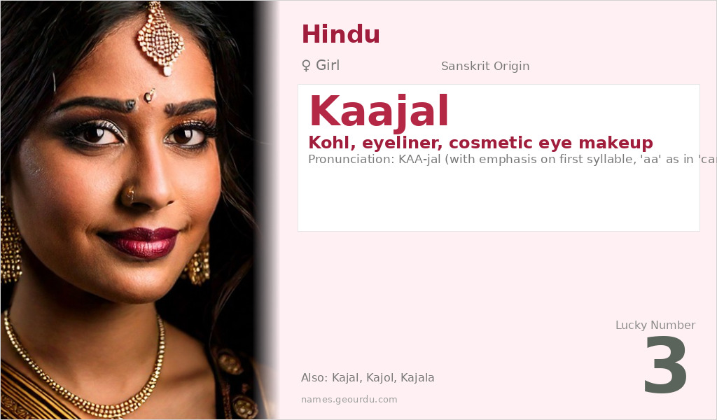 Kaajal Name Meaning and Details