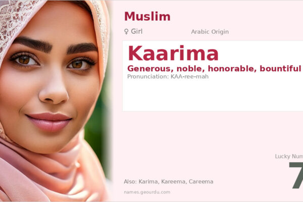Kaarima Name Meaning — Arabic Origin, Girl & Details (2025)