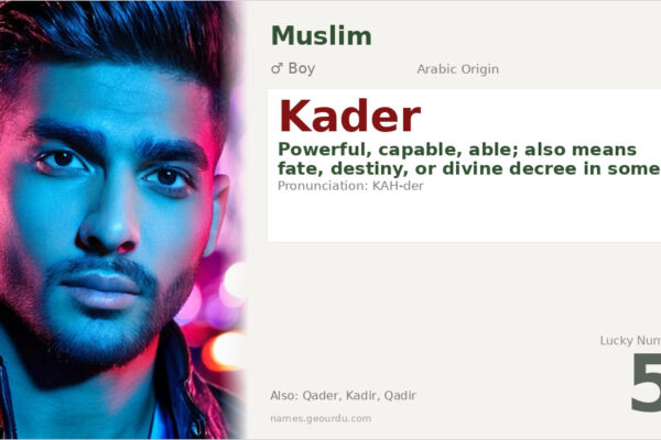 Kader Name Meaning — Origin, Gender & Details (2025)