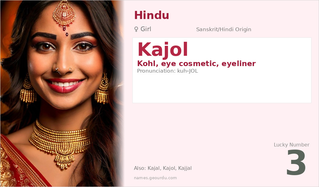 Kajol Name Meaning and Details