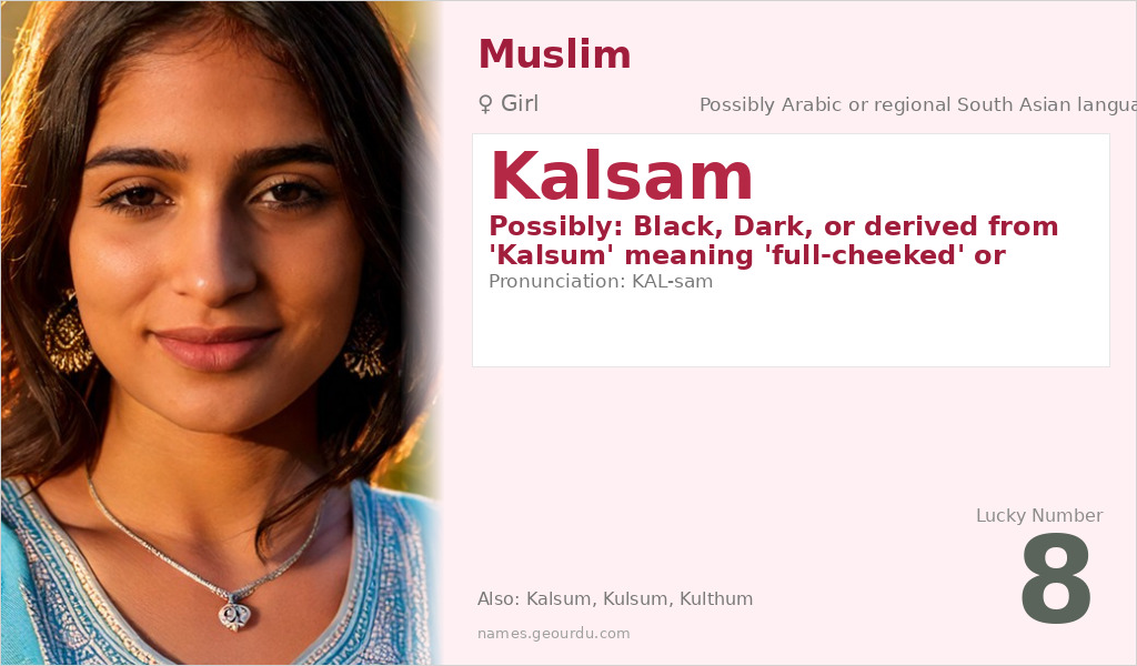 Kalsam Name Meaning and Details