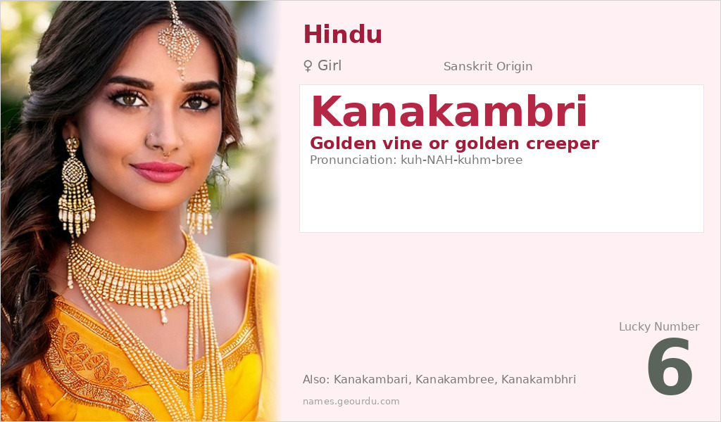 Kanakambri Name Meaning and Details