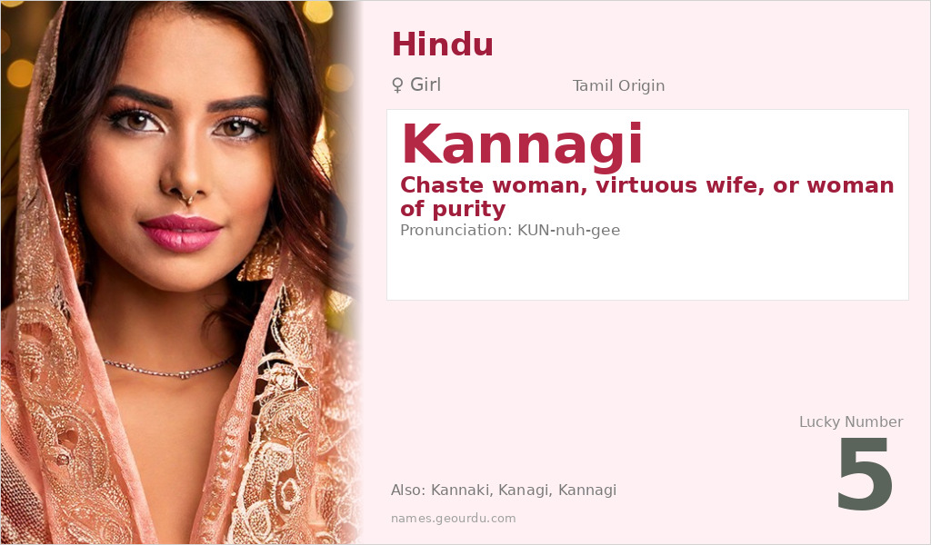 Kannagi Name Meaning and Details