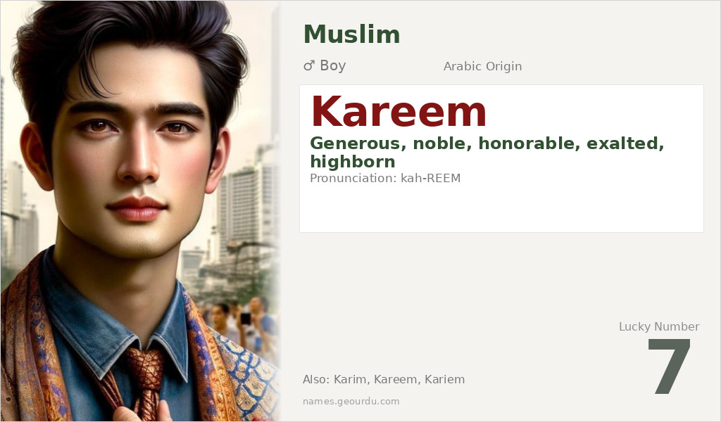 Kareem Name Meaning and Details