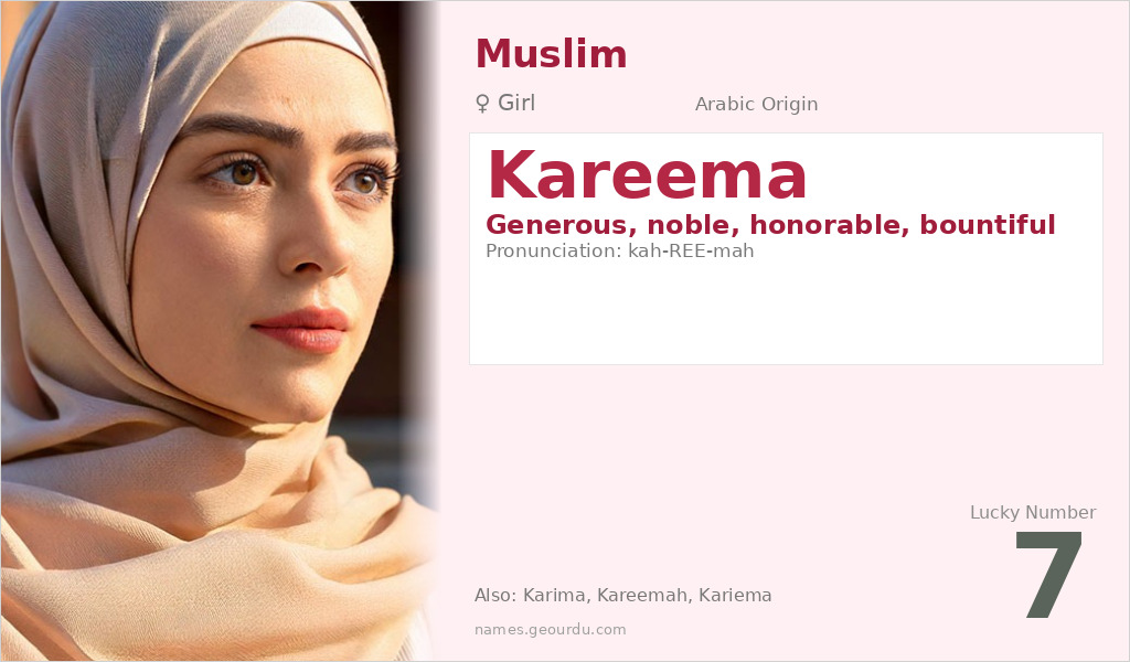 Kareema Name Meaning and Details