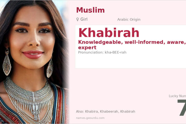 Khabirah Name Meaning — Arabic Origin, Girl & Details (2025)
