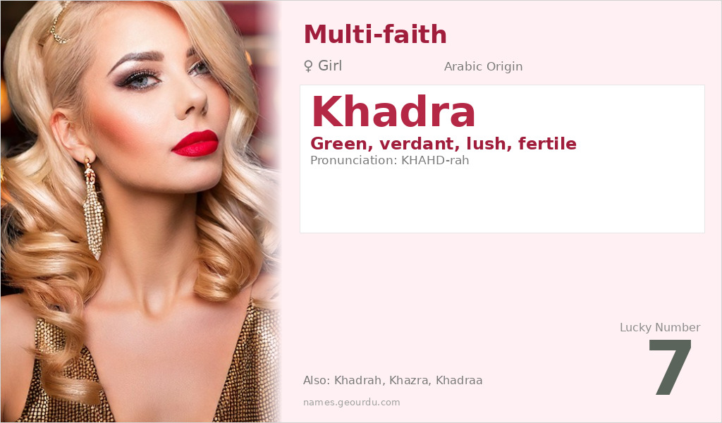 Khadra Name Meaning and Details