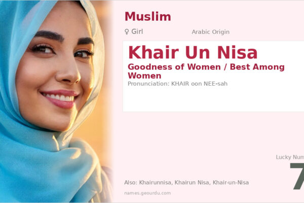 Khair Un Nisa Meaning — Arabic Origin, Girl Name & Details (2025)