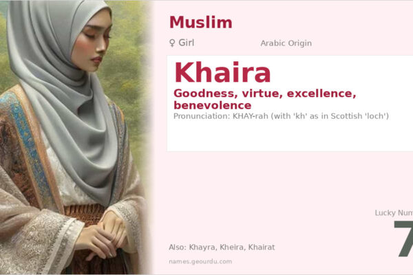 Khaira Name Meaning — Arabic Origin, Girl Name & Details (2025)