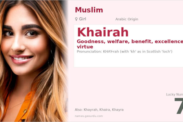 Khairah Name Meaning — Arabic Origin, Girl Name & Islamic Details (2025)