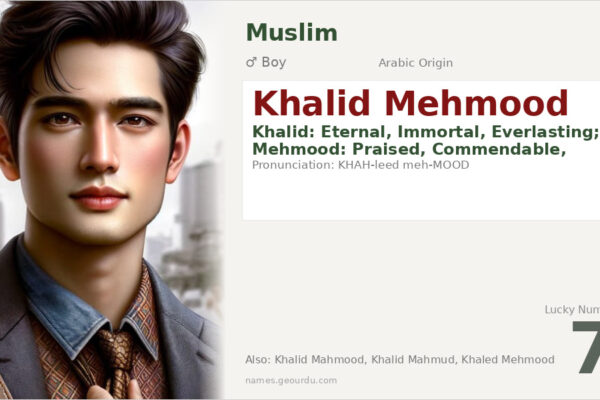 Khalid Mehmood Name Meaning — Arabic Origin, Boy Name & Details (2025)